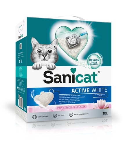[5579] Sanicat Active White Lotus Flower Fragrance Ultra Clumping Cat Litter 10 L