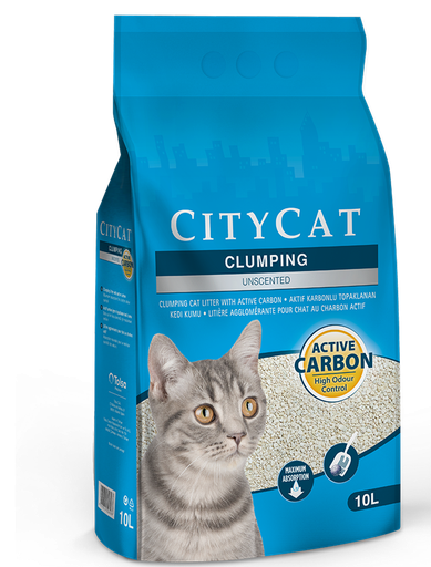 [6286] Citycat Clumping Cat Litter Active Carbon - Unscented 10 L
