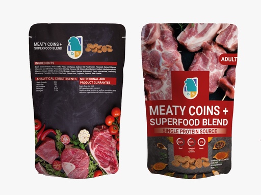 Meaty Coins + Superfood Blend Adult Dog Treats 80 g