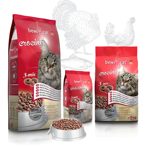 Bewi Cat food Crocinis 3-mix