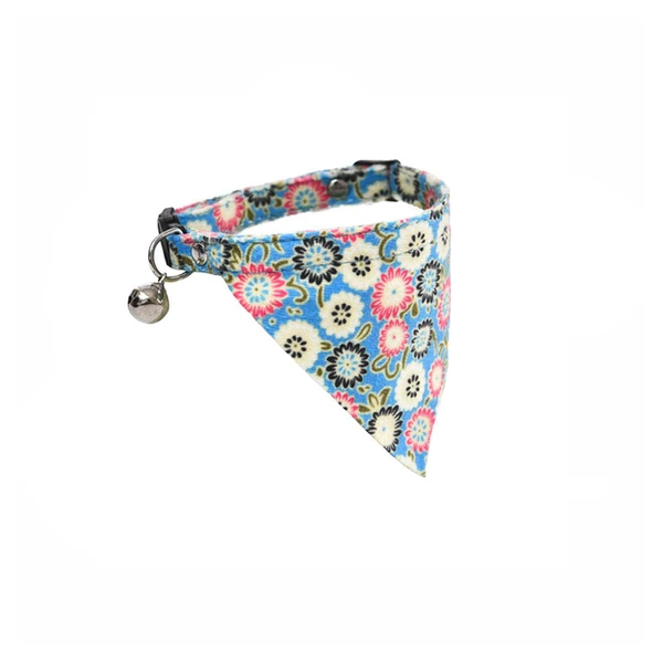Naomi Triangle Lovely Cat Collar with Bell Blue (YL107822)