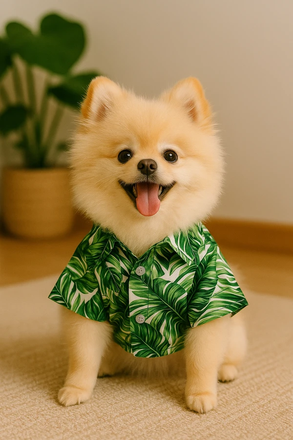 Petmoda Hawaiian Dog Shirt Size XS - Green Jungle