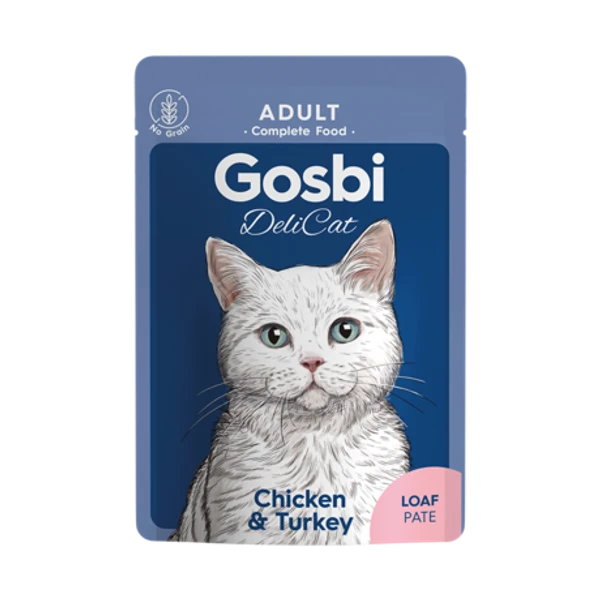 Gosbi Delicat Adult Chicken & Turkey loaf Pate Wet Cat Food 70 g 