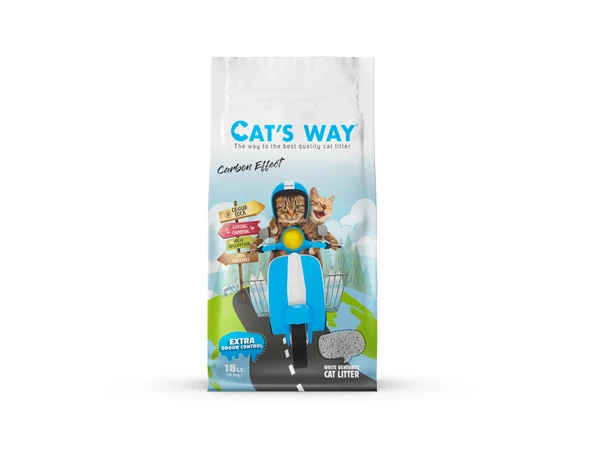 Cat’s Way White Bentonite Clumping Cat Litter Carbon Effect