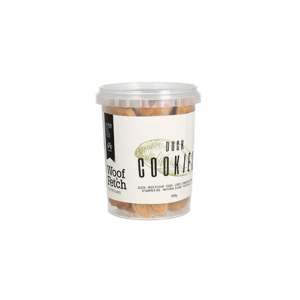 Woof & Fetch Dog Food Duck Cookies - 200g | Nutritious Crunchy Treats