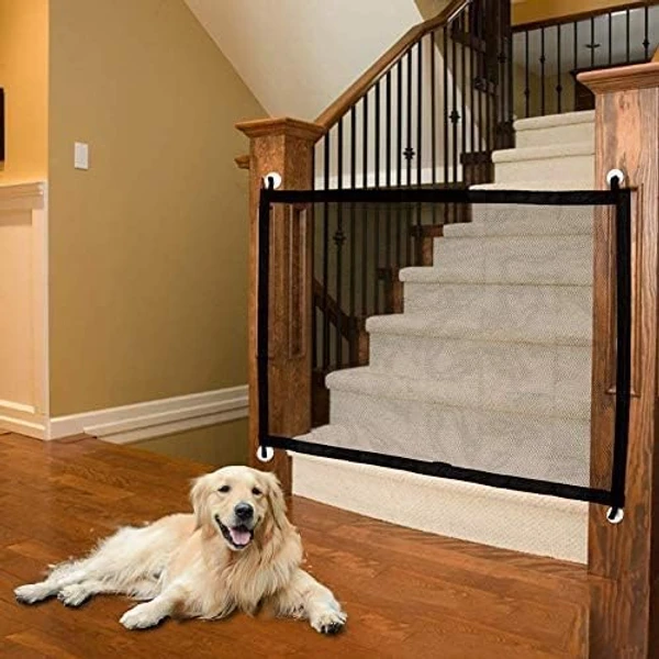 Portable Folding Pet Safety Gate – Durable Mesh Door Barrier for Dogs, Cats & Kids | Easy Install, Foldable & Scratch-Resistant (120×75 cm)