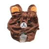 Bear Design Reusable Pet Diaper for  XSmall Dogs & Cats – Washable Soft Female Pants with Adjustable Fit -  XSmall (Brown)