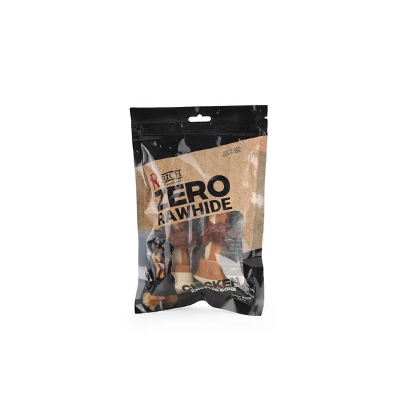 Rich Excellence Zero Rawhide Chicken Knotted Bone Large Bone 2 Pcs with Wrapped Chicken