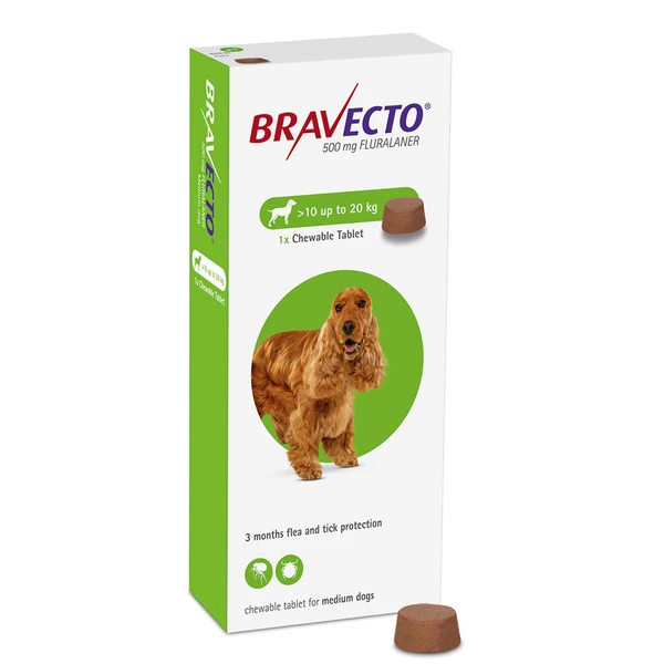 Bravecto Chewable Tablet For Medium Dogs 10 - 20 Kg - 1 Tablet
