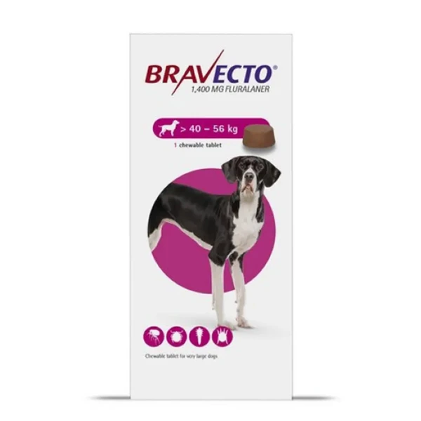 Bravecto Chewable Tablet For Very Large Dogs 40 - 56 Kg - 1 Tablet
