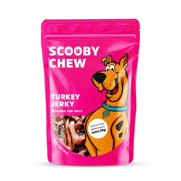 Scooby Chew  with Turkey Jerky Dog Treats 120g + Extra 30g Free