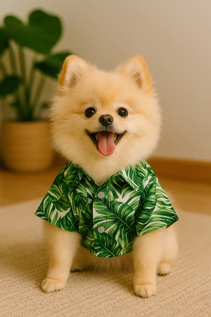 Petmoda Hawaiian Dog Shirt Size XS - Green Jungle