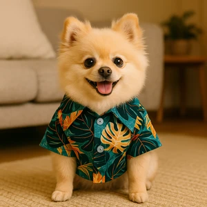 Petmoda Hawaiian Dog Shirt Size 2 - Tropical Leaves