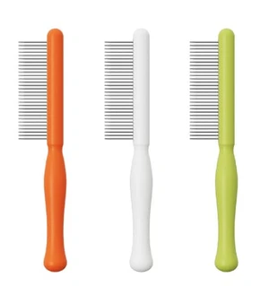 Pet Grooming Comb for Dogs & Cats – Stainless Steel Fine Tooth Comb with Ergonomic Handle