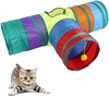 3-Way Cat Tunnel Toy – Foldable Rainbow Play Tube with Crinkle Sounds & Ball Toy for Cats, Kittens & Small Pets