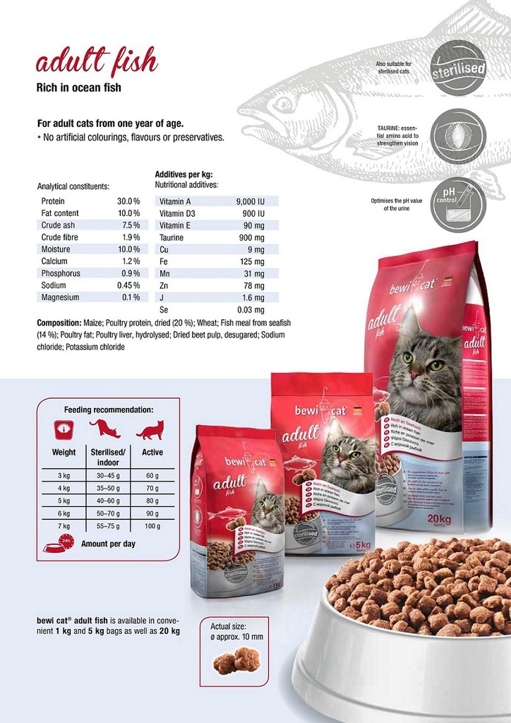 Bewi Cat food Adult Fish 10 kg