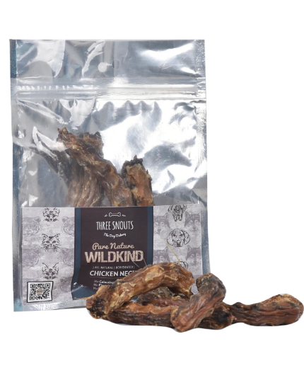 Three Snouts-Pure Nature WILDKIND Chicken Necks 75g