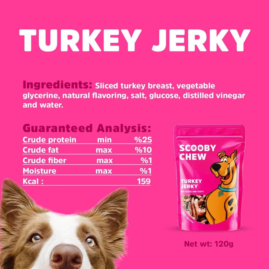 Scooby Chew  with Turkey Jerky Dog Treats 120 g