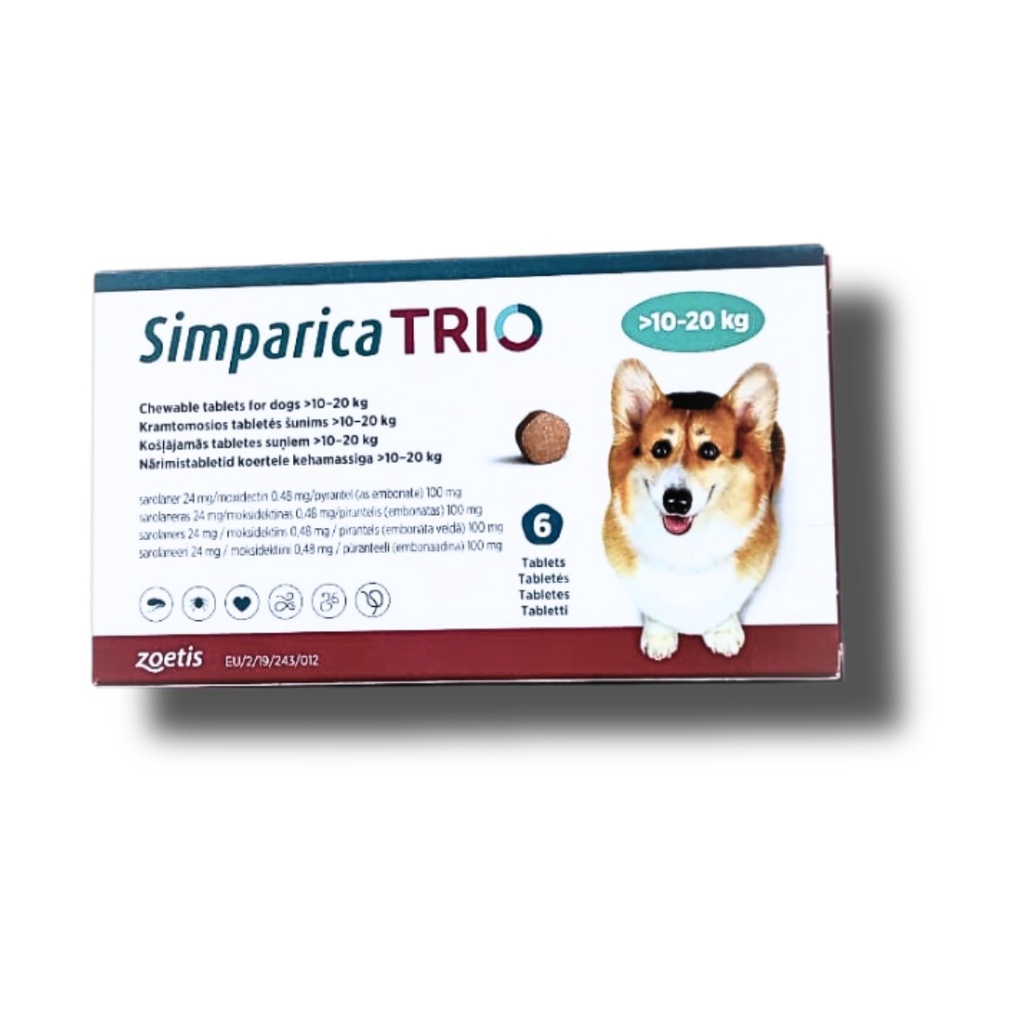 Simparica Trio Chewable Tablet for Dogs (10 - 20 Kg) X 1 Tablet