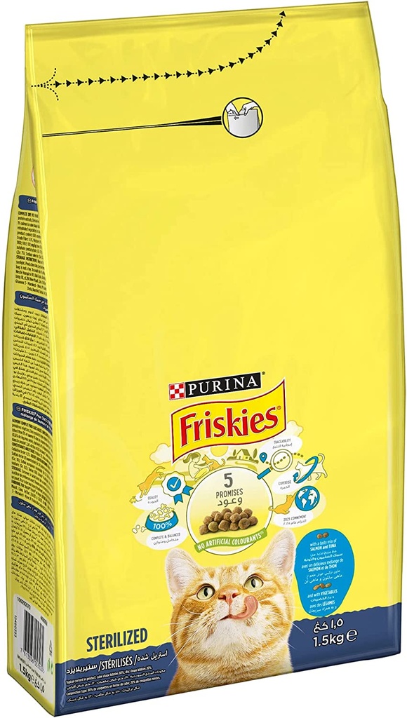 Purina Friskies Sterilised With Salmon & Tuna & Vegetable Cat Dry Food 1.5 kg