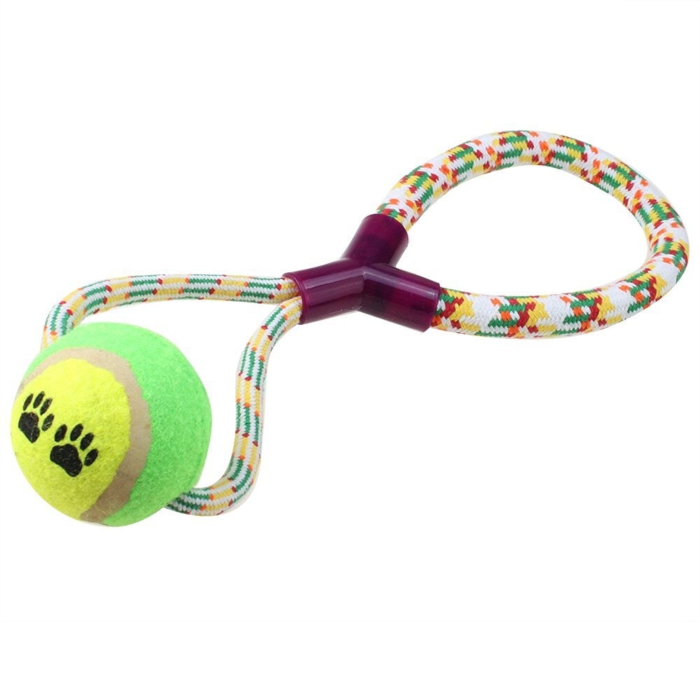 MF Rope Dog Toy with Tennis Ball Multi-Color