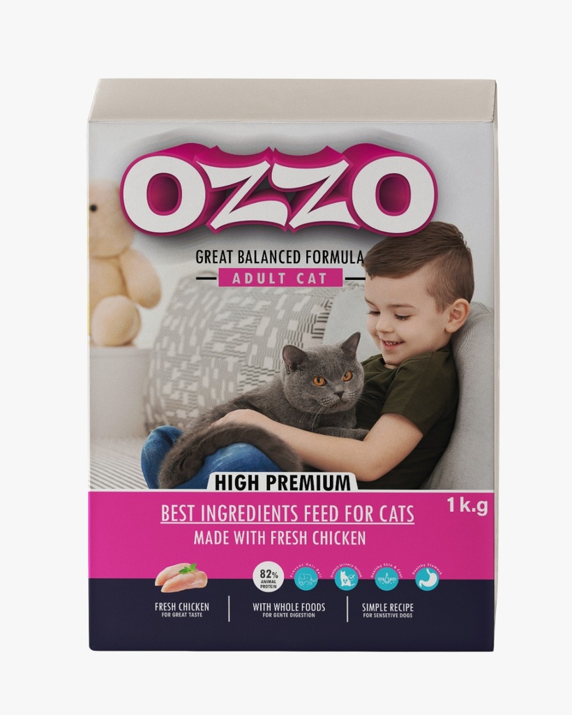 OZZO High Premium Adult Cat Dry Food With Fresh Chicken 1 Kg
