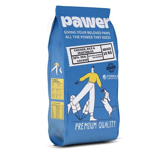 Pawer Adult Dogs Dry Food With Chicken & Rice & Vegetable 10 Kg