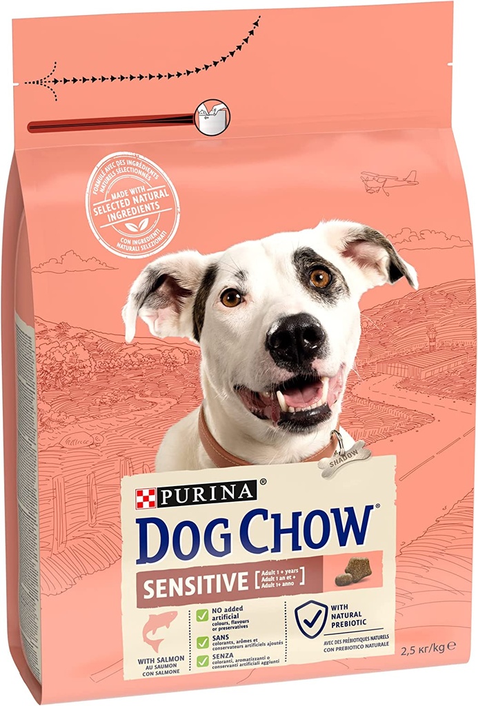 Purina Dog Chow Sensitive Adult (+1 year) With Salmon Dry Dog Food 2.5 Kg
