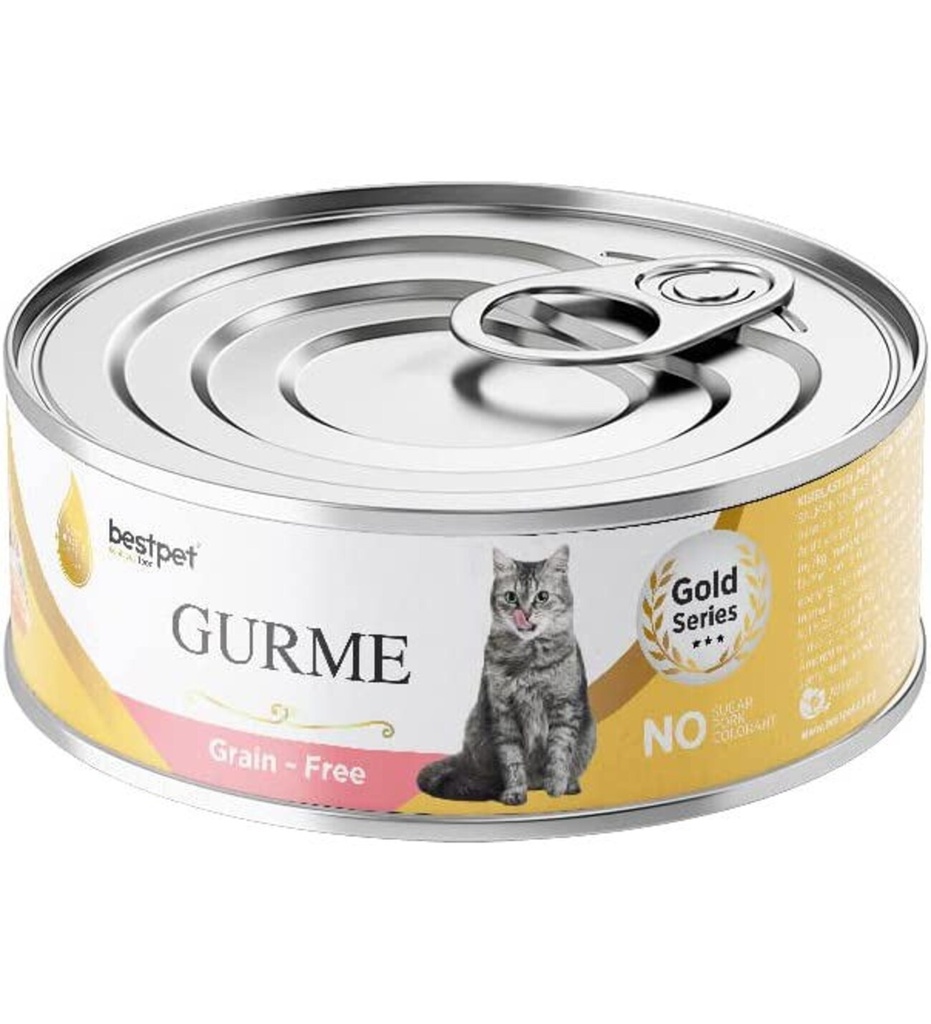 bestpet Gurme Grain - Free With Salmon Sterilized Adult Cat Wet Food Cans 100 g