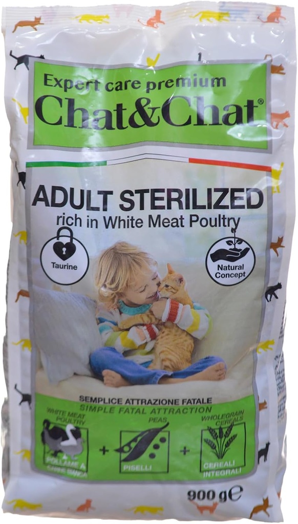 Expert Chat & Chat Taking Care Adult Sterilized Cat Food With Chicken & Turkey 900 g