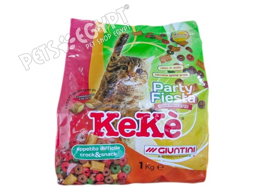 [9539] Keke Party Fiesta Crock & Snack Cat Dry Food 1 Kg