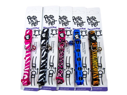 [0159] Pete & Pet Cat Collar With Bell Mixed Colors (1.0cm x 19-31cm)