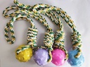 MF Rope Dog Toy with Rubber Ball Multi-Color