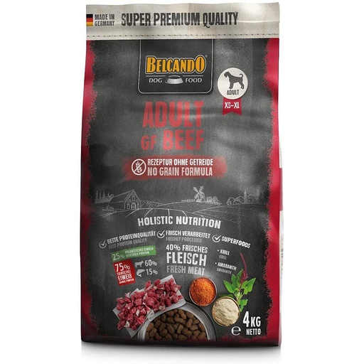 [6615] Belcando Adult Grain Free Beef (XS-XL ) Holistic Dog Dry Food 4 kg