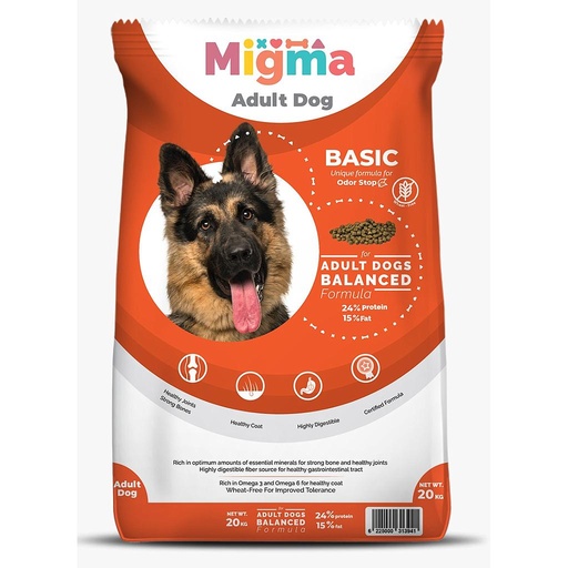 [3941] Migma Adult Dog Basic Dry Food 20 Kg + 1 Kg Free