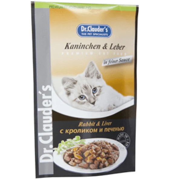 Dr.Clauder's High Premium Rabbit & Liver Adult Cat Wet Food 100 g