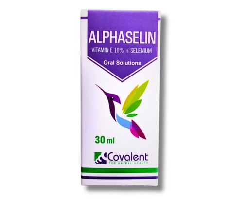 [3980] Covalent Alphaselin Vitamin E 10% + Selenium Oral Solutions For Birds 30 ml