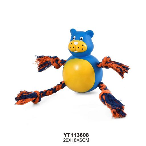 [2006] Naomi Bear Bite With Rope Dog Toy (YT113608)