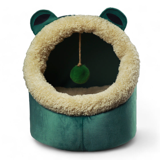 [6649] Petmoda Cat House Bed 50cm - Frog Shape - Green
